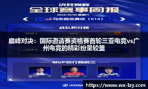 巅峰对决：国际邀请赛资格赛首轮三亚电竞vs广州电竞的精彩纷呈较量